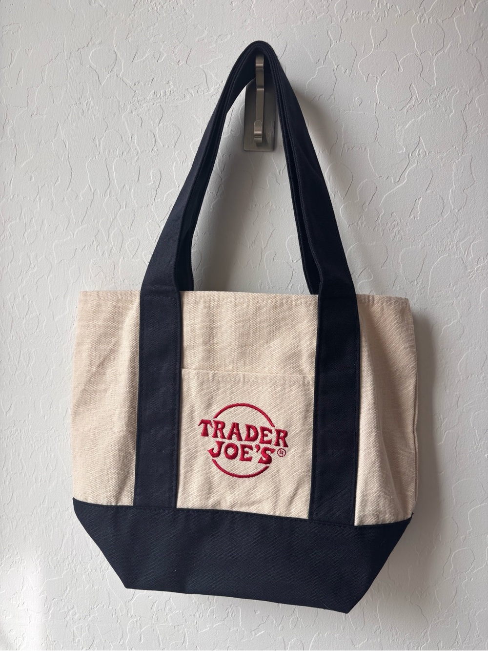 Trader Joe’s Canvas Tote Bag in Natural and Navy